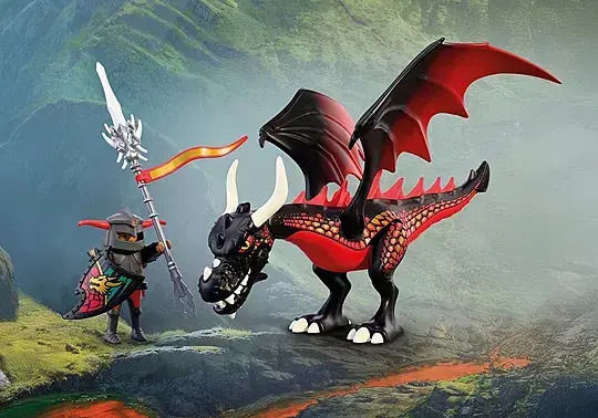 Playmobil Рицари Черен Дракон и Рицар за 4 години