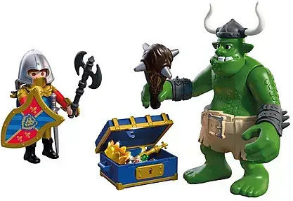 Playmobil Playmobil Ritter Leo-Karpos Ritter und Troll mit Schatz für 4+ Jahre