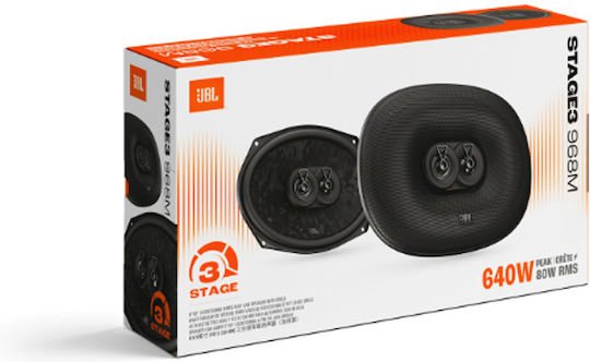 JBL Stage3 968M Σετ Ηχεία Αυτοκινήτου Ομοαξονικά 6" με 80W RMS (3 Δρόμων)