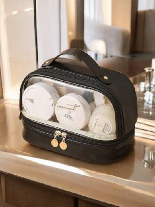 Ecarla Two-level Fabric Makeup Bag Window Black Ks115cz