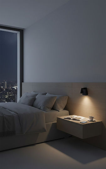 VK Lighting Wall Lamp with Integrated LED and Warm White Light Black