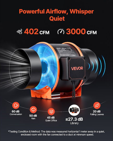 Vevor Air Duct Wall Diameter 152.4mm Ventilator