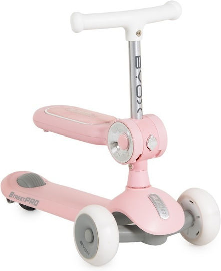 Byox Kinderroller 3-Rad mit Sitz Rosa
