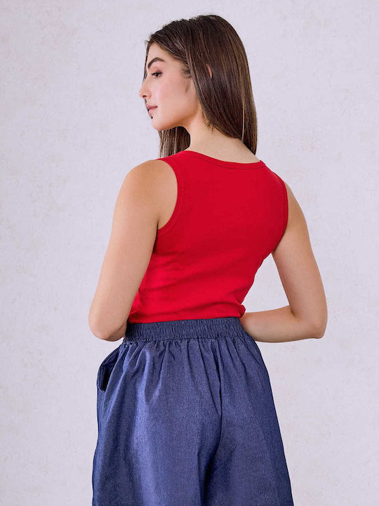 Celestino Top Elastic Monochrome Slim Fit Red