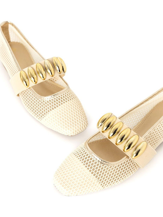 Women's Ballerina Shoes in Gold Colour