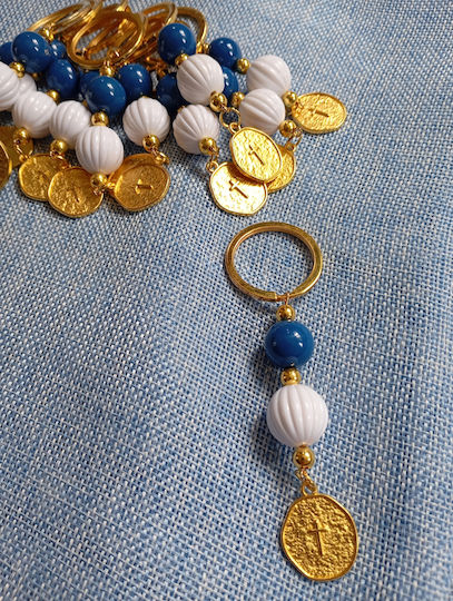 By Anastasia's Art Creations Christening Charm Keychain Metal Gold 30 Pieces
