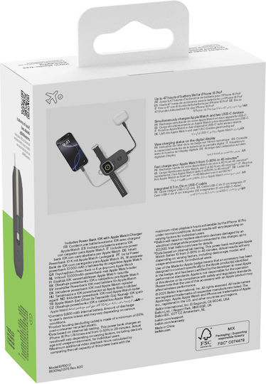 Belkin BoostCharge Pro Power Bank 10000mAh 45W με Θύρα USB-C Μαύρο