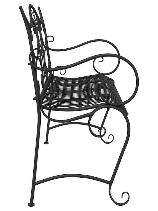 Metallisches Gartenbank Schwarz 114x56.5x90cm
