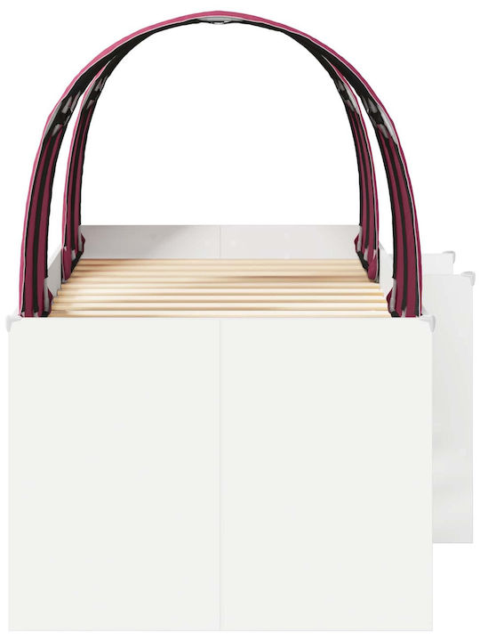 Pat Pentru Copii Semi Dublu Alb Pentru Saltea 203x111cm