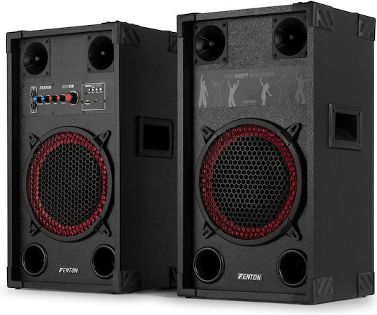 Fenton SPK-110 Set with Active PA Speaker 600W with 10" Woofer 27x58.5x34cm