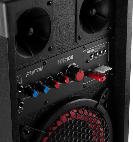Fenton SPK-108 Set with Active PA Speaker 400W with 8" Woofer 31.5x52.5x24.5cm