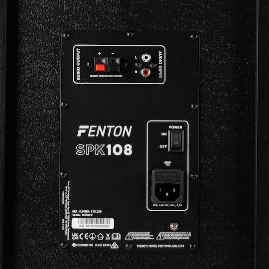 Fenton SPK-108 Set with Active PA Speaker 400W with 8" Woofer 31.5x52.5x24.5cm