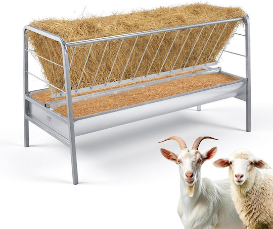 Vevor Alimentator Metalic Pentru Ovine Cu Capacitate 212 Litri 147x70x86.5cm