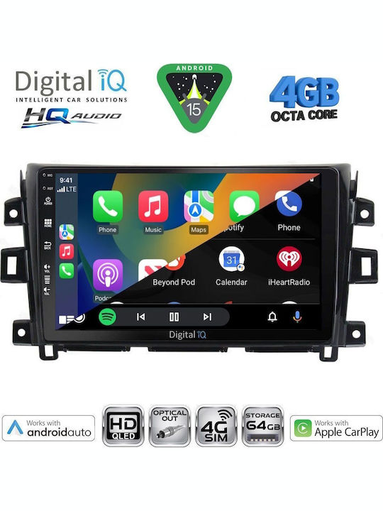 Digital IQ Car Audio System for Nissan Navara 2016 with Touch Screen 10" Bluetooth USB Wi-Fi GPS Apple CarPlay Android Auto