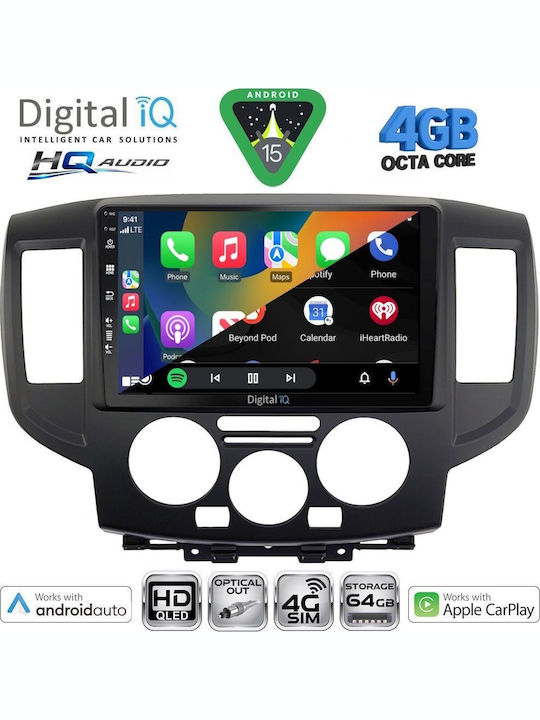 Digital IQ Car Audio System for Nissan Navara 2016 with Touch Screen 10" Bluetooth USB Wi-Fi GPS Apple CarPlay Android Auto