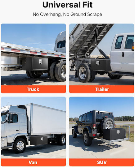 Vevor Underbody Truck Tool Box 762 X 457 X 457 Mm Κουτί Αποθήκευσης Τρέιλερ Χάλυβα Βαρέως Τύπου Κλειδαριά & Κλειδιά Αδιάβροχη Οργάνωση Αποθήκευσης Τρέιλερ Κάτω Αμάξωμα Λαβή T Φορτηγό Van Suv Μαύρο
