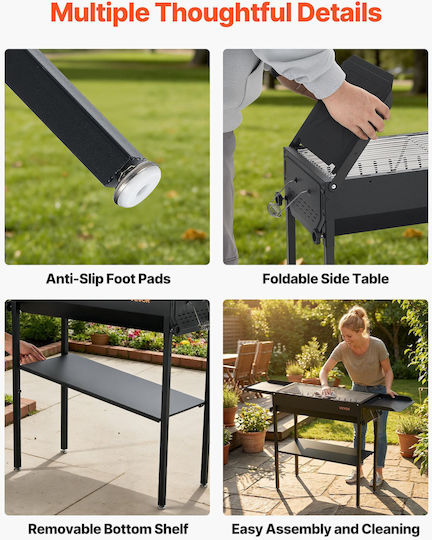 Vevor Tragbare Holzkohlegrill 75x75cm