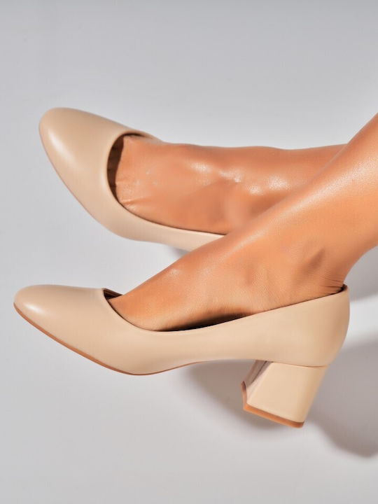 Heels with Medium Heel Beige