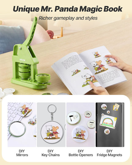 Vevor Μηχανή Κατασκευής Κονκάρδων 58 Mm Πλαστικό Pin Maker 100 Τεμάχια Κόφτη Κύκλου Εξάγωνα Κλειδιά Εργονομική Λαβή Diy Κονκάρδες Slkxzj58mmslepfby001v0