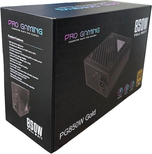 ProGaming 850W Sursă de Alimentare Neagră Full Wired 80 Plus Gold (PG850W80GNM)