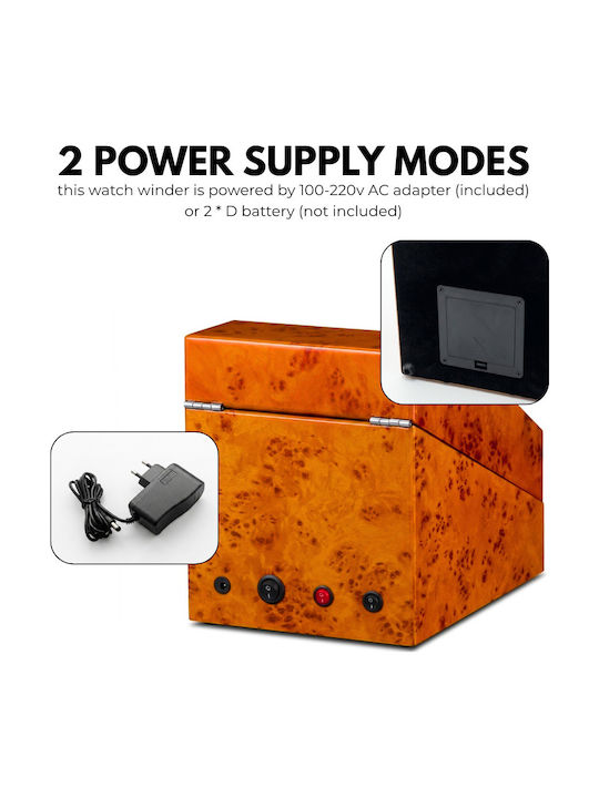 Cutie pentru Încărcarea Ceasurilor Automate Iuni Watch Winder cu 2 + 3 Spații de Depozitare, Aur