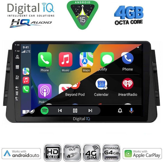 Digital IQ Car Audio System for Nissan Micra 2017 (Bluetooth/USB/WiFi/GPS/Apple CarPlay/Android Auto) with 9" Touch Screen
