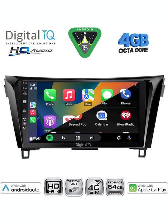 Digital IQ Car Audio System for Nissan Qashqai / X-Trail 2014-2021 Bluetooth USB WiFi GPS Apple CarPlay Android Auto with 10" Touch Screen