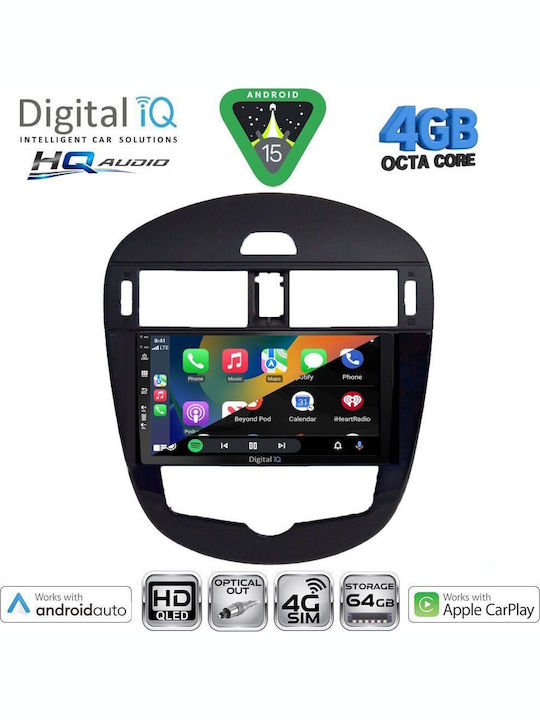 Digital IQ Car Audio System for Nissan Pulsar 2014-2020 with Clima (Bluetooth/USB/WiFi/GPS/Apple CarPlay/Android Auto) with 9" Touch Screen