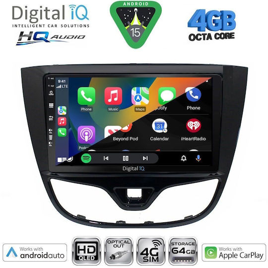 Digital IQ Ηχοσύστημα Αυτοκινήτου για Opel Karl 2014-2019 (Bluetooth/USB/WiFi/GPS/Apple-Carplay/Android-Auto) με Οθόνη Αφής 10"