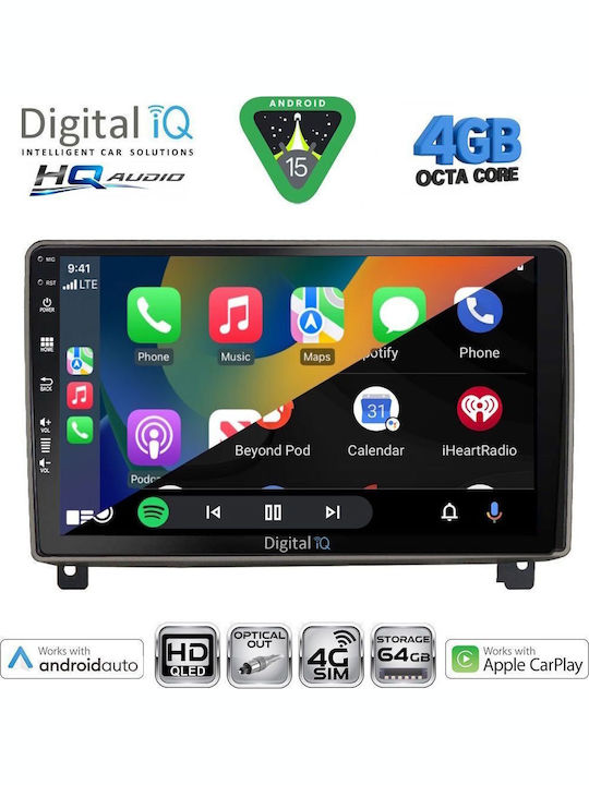 Digital IQ Car Audio System for Peugeot 407 2004-2011 Bluetooth USB WiFi GPS Apple CarPlay Android Auto with 9" Touch Screen