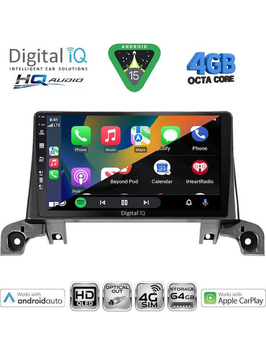 Digital IQ Car Audio System for Peugeot 3008 2016 (Bluetooth/USB/WiFi/GPS/Apple CarPlay/Android Auto) with 9" Touch Screen
