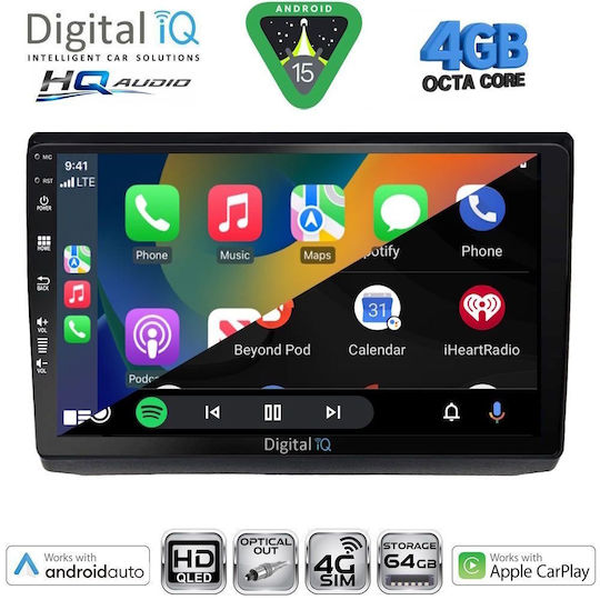 Digital IQ Car Audio System for Opel Vivaro Renault Trafic Nissan Primastar 2004-2015 (Bluetooth/USB/WiFi/GPS/Apple CarPlay/Android Auto) with 10" Touch Screen
