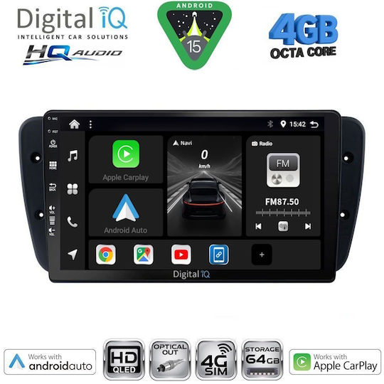 Digital IQ Auto-Audiosystem für Seat Ateca 2017 mit Touchscreen 9" Bluetooth USB WiFi GPS Apple CarPlay Android Auto Digital IQ BXK 19568_CPAA