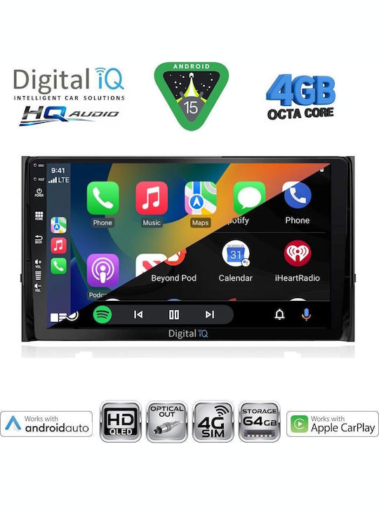 Digital IQ Car Audio System for Skoda Fabia 2008-2014 Bluetooth USB WiFi GPS Apple CarPlay Android Auto with 10" Touch Screen