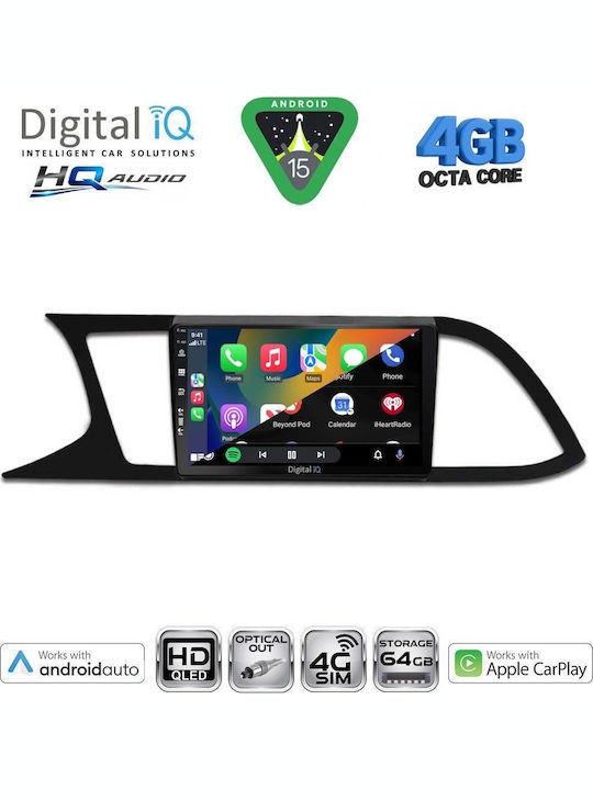 Digital IQ Car Audio System for Seat Leon 2012-2021 with Clima (Bluetooth/USB/WiFi/GPS/Apple CarPlay/Android Auto) with 9" Touch Screen