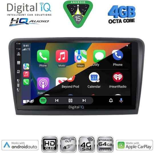 Digital IQ Ηχοσύστημα Αυτοκινήτου για Skoda Rapid 2014-2019 με Clima (Bluetooth/USB/WiFi/GPS/Apple-Carplay/Android-Auto) με Οθόνη Αφής 9"