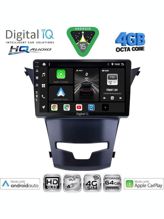 Digital IQ Car Audio System for Ssangyong Actyon / Kyron 2006-2015 (Bluetooth/USB/WiFi/GPS/Apple CarPlay/Android Auto) with 9" Touch Screen