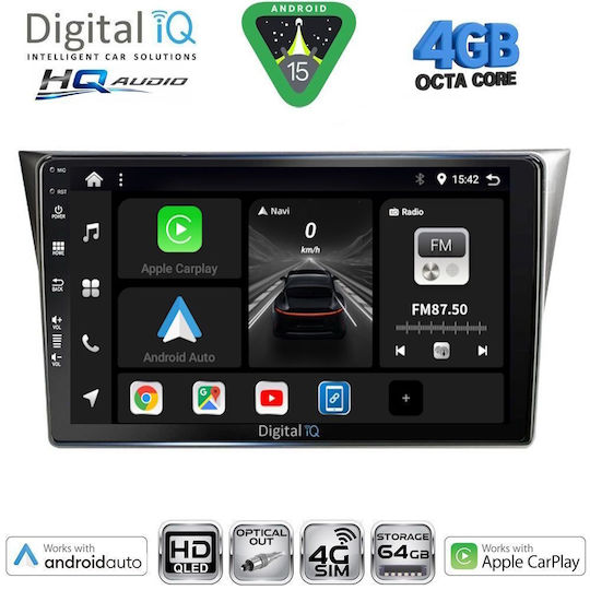 Digital IQ Car Audio System for Ssangyong Actyon / Kyron 2006-2015 (Bluetooth/USB/WiFi/GPS/Apple CarPlay/Android Auto) with 9" Touch Screen