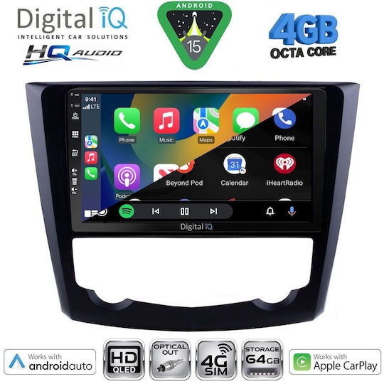 Digital IQ Car Audio System for Renault Kadjar 2015-2022 Bluetooth USB WiFi GPS Apple CarPlay Android Auto with 9" Touch Screen