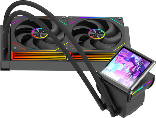 ProGaming GlacierView 240 AIO CPU Liquid Cooling with 2 120mm Fans and ARGB Lighting