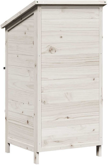 Wooden Garden Shed White 0.59x0.56x1.135m