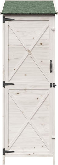 Wooden Garden Shed White 0.595x0.56x1.765m
