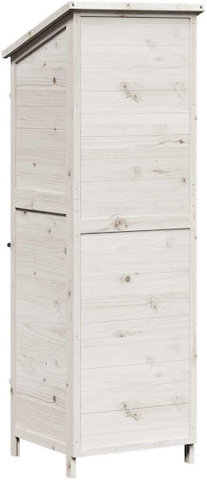 Wooden Garden Shed White 0.595x0.56x1.765m