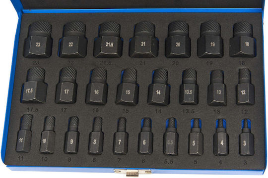 Set Broken-Damaged Screw Extractors 25 Pieces Hbm