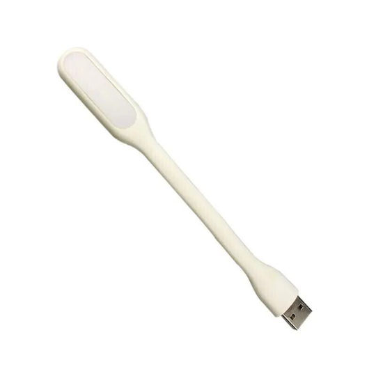 Lampă Led Mini Portabilă 1.2w Braț Flexibil Alimentare Usb Albă 16 Cm