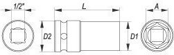 Yato Deep Impact Socket 1/2" X 28 Mm Yt-1048