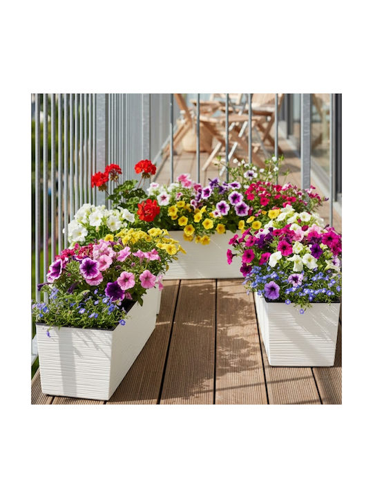 HowHomely Kunststoff-Blumentopf Creme 56cm