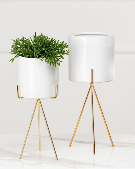 HowHomely Ceramic White Flower Pot 28cm