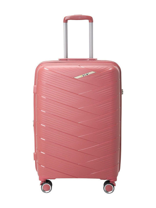 RCM Hard Pink Travel Suitcases Max Height 65cm Set of 2