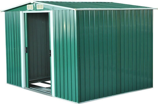 Depozit Metalic De Grădină Galvanizat Verde Rezistent La Vânt L2.46xl1.92xh1.77m